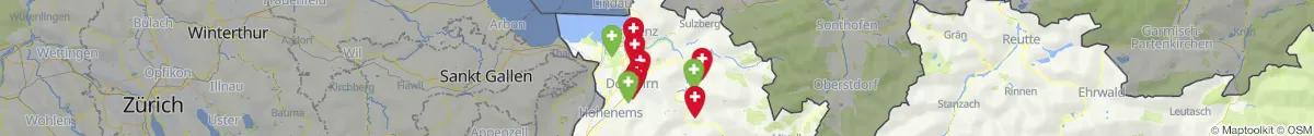 Kartenansicht für Apotheken-Notdienste in der Nähe von Hittisau (Bregenz, Vorarlberg)
